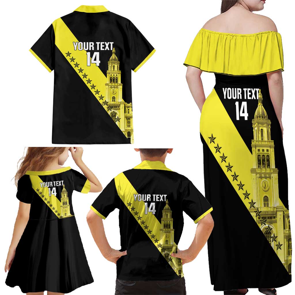 Cradle Of Dominican Republic Football Custom Family Matching Off Shoulder Maxi Dress and Hawaiian Shirt Go Moca Diagonal Style - Wonder Print Shop