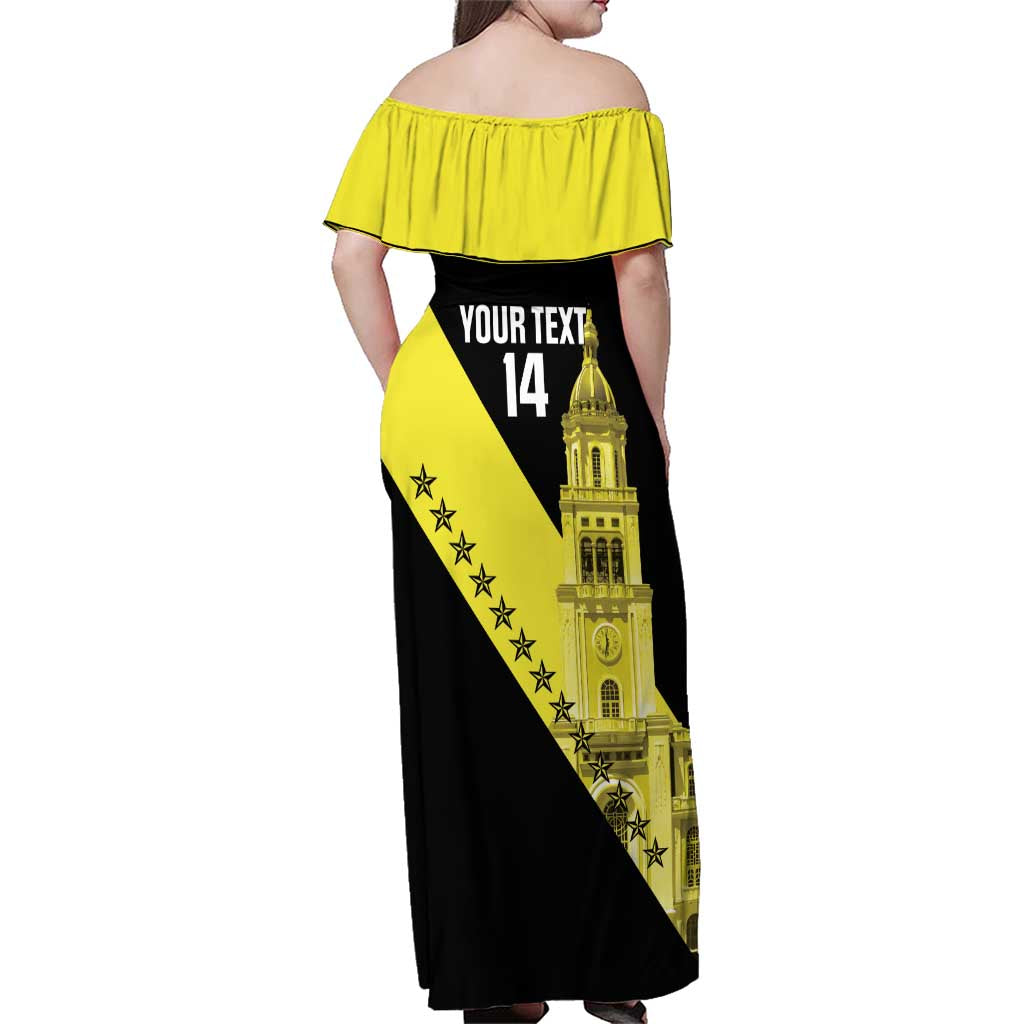 Cradle Of Dominican Republic Football Custom Family Matching Off Shoulder Maxi Dress and Hawaiian Shirt Go Moca Diagonal Style - Wonder Print Shop