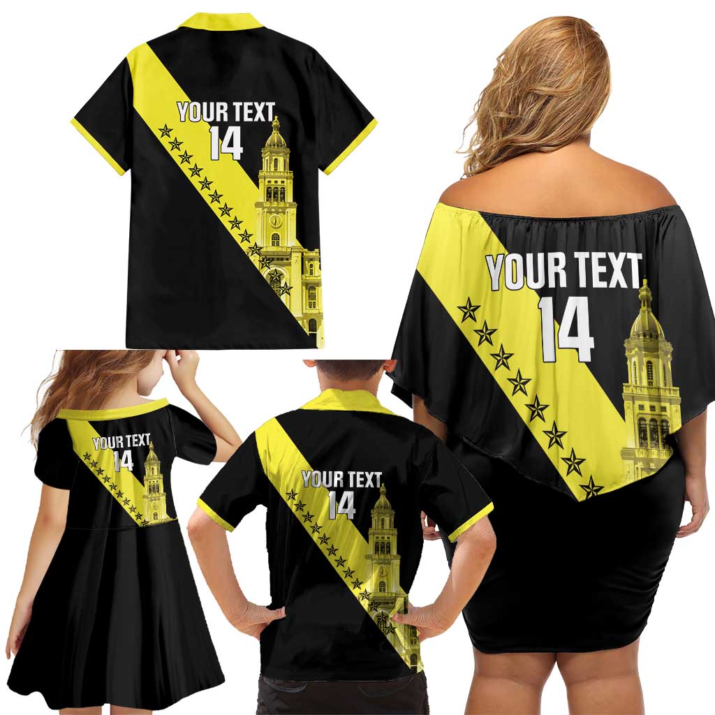 Cradle Of Dominican Republic Football Custom Family Matching Off Shoulder Short Dress and Hawaiian Shirt Go Moca Diagonal Style - Wonder Print Shop