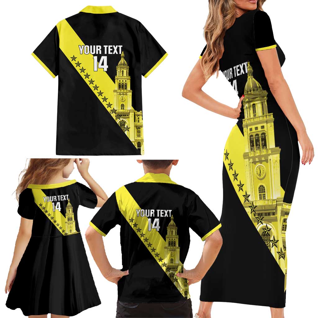 Cradle Of Dominican Republic Football Custom Family Matching Short Sleeve Bodycon Dress and Hawaiian Shirt Go Moca Diagonal Style - Wonder Print Shop