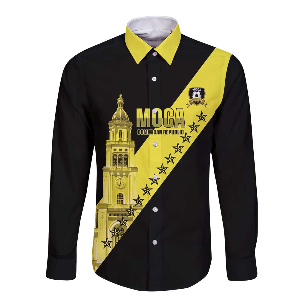 Cradle Of Dominican Republic Football Custom Long Sleeve Button Shirt Go Moca Diagonal Style - Wonder Print Shop