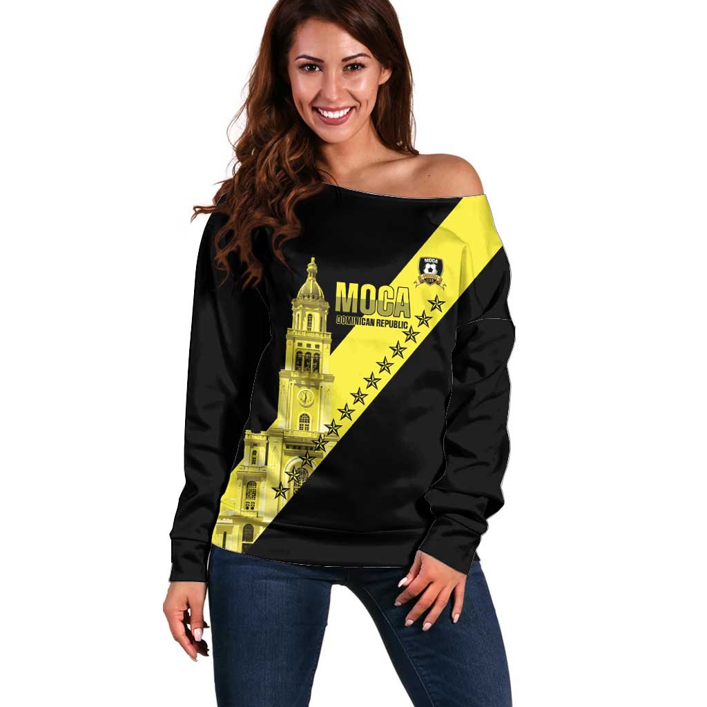 Cradle Of Dominican Republic Football Custom Off Shoulder Sweater Go Moca Diagonal Style - Wonder Print Shop