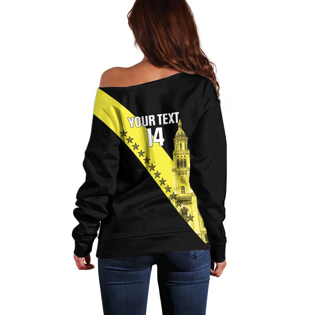 Cradle Of Dominican Republic Football Custom Off Shoulder Sweater Go Moca Diagonal Style - Wonder Print Shop