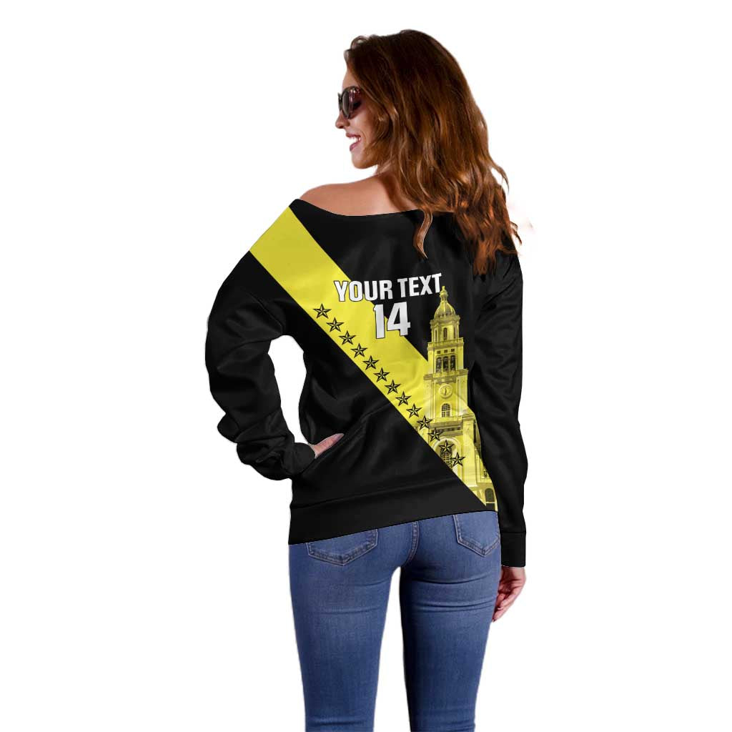 Cradle Of Dominican Republic Football Custom Off Shoulder Sweater Go Moca Diagonal Style - Wonder Print Shop