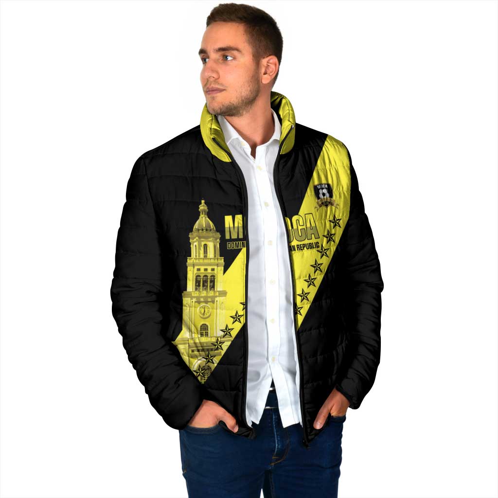 Cradle Of Dominican Republic Football Custom Padded Jacket Go Moca Diagonal Style - Wonder Print Shop