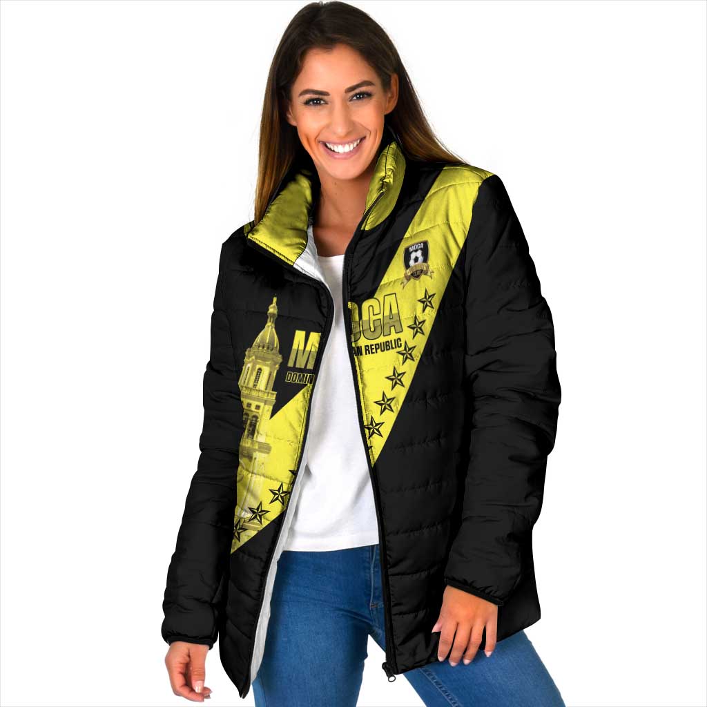 Cradle Of Dominican Republic Football Custom Padded Jacket Go Moca Diagonal Style - Wonder Print Shop