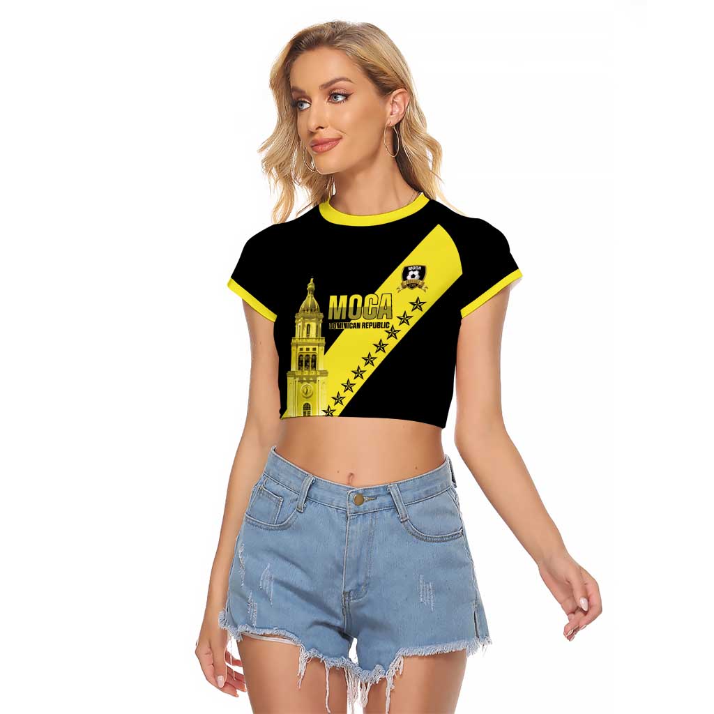 Cradle Of Dominican Republic Football Custom Raglan Cropped T Shirt Go Moca Diagonal Style - Wonder Print Shop