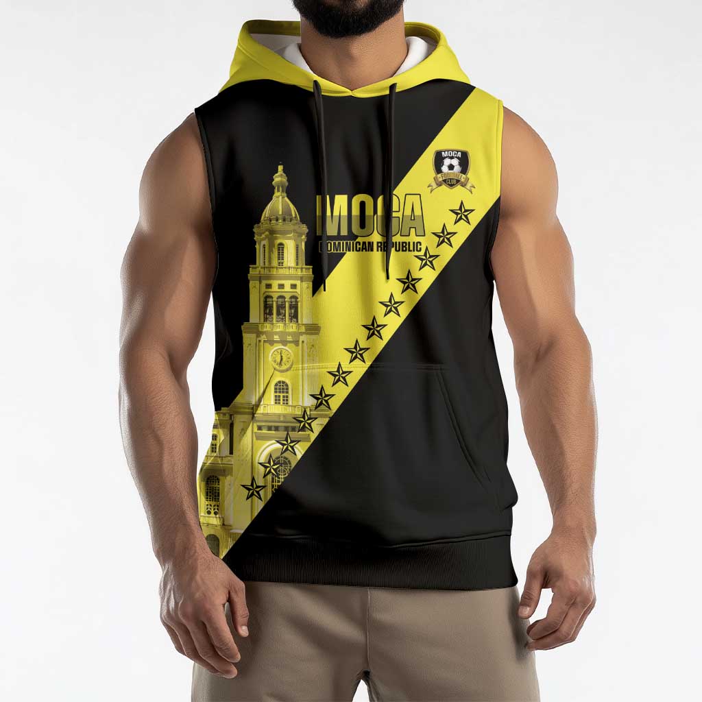 Cradle Of Dominican Republic Football Custom Sleeveless Hoodie Go Moca Diagonal Style - Wonder Print Shop