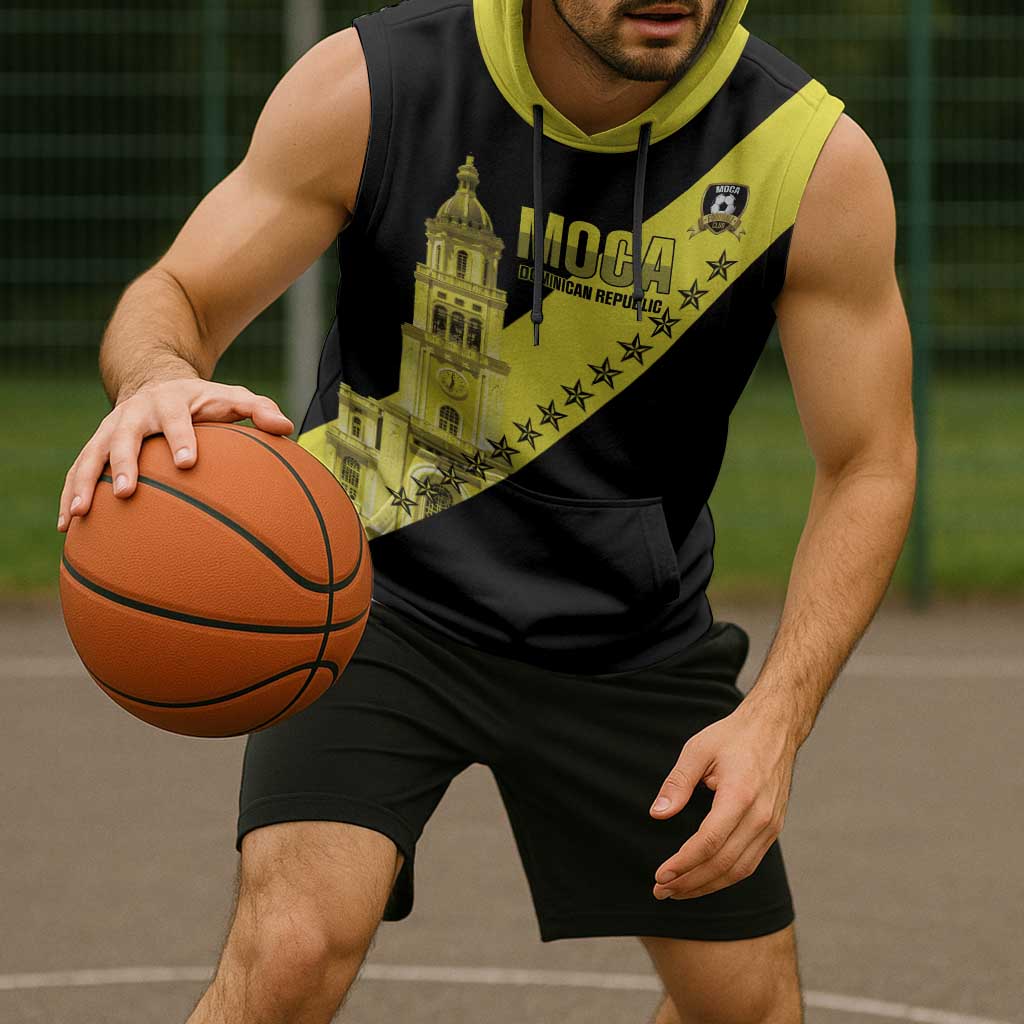 Cradle Of Dominican Republic Football Custom Sleeveless Hoodie Go Moca Diagonal Style - Wonder Print Shop