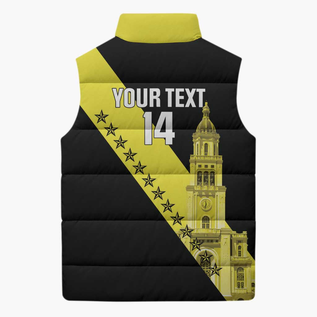 Cradle Of Dominican Republic Football Custom Sleeveless Puffer Jacket Go Moca Diagonal Style - Wonder Print Shop