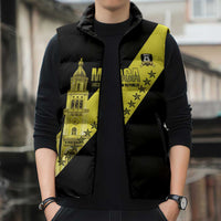 Cradle Of Dominican Republic Football Custom Sleeveless Puffer Jacket Go Moca Diagonal Style - Wonder Print Shop