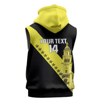 Cradle Of Dominican Republic Football Custom Sleeveless Zip Hoodie Go Moca Diagonal Style - Wonder Print Shop