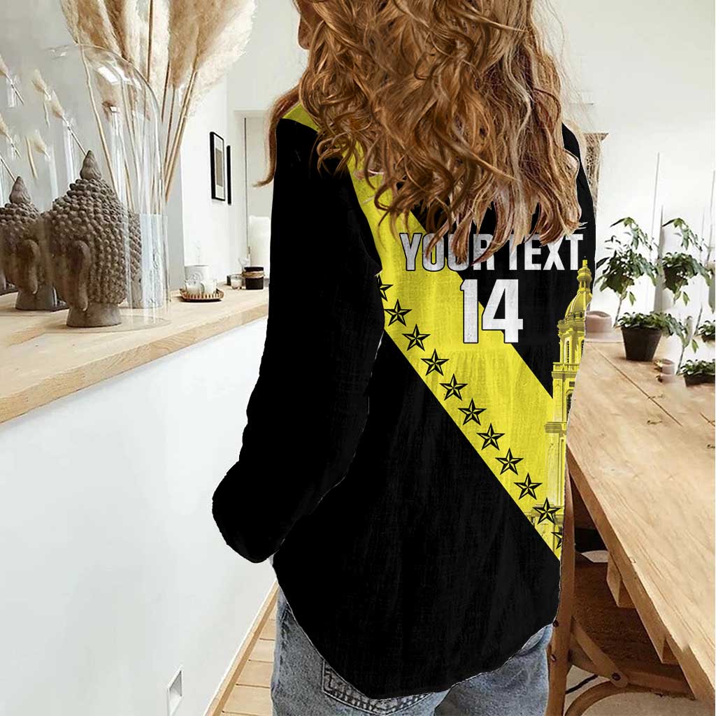 Cradle Of Dominican Republic Football Custom Women Casual Shirt Go Moca Diagonal Style - Wonder Print Shop