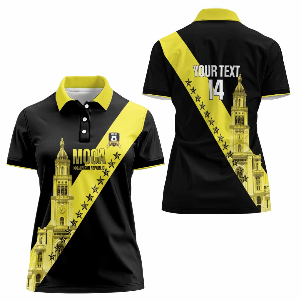 Cradle Of Dominican Republic Football Custom Women Polo Shirt Go Moca Diagonal Style - Wonder Print Shop