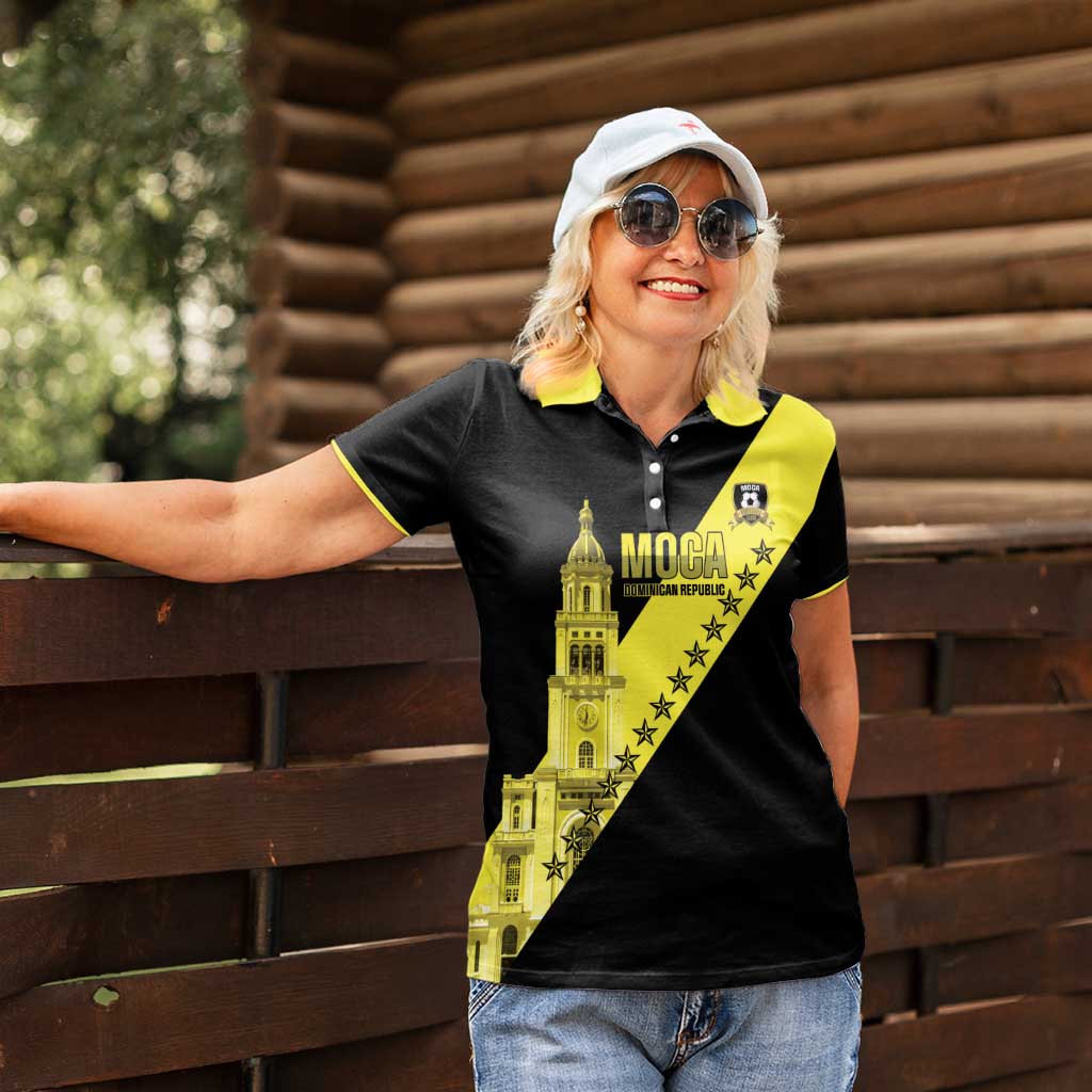 Cradle Of Dominican Republic Football Custom Women Polo Shirt Go Moca Diagonal Style - Wonder Print Shop