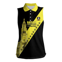 Cradle Of Dominican Republic Football Custom Women Sleeveless Polo Shirt Go Moca Diagonal Style - Wonder Print Shop