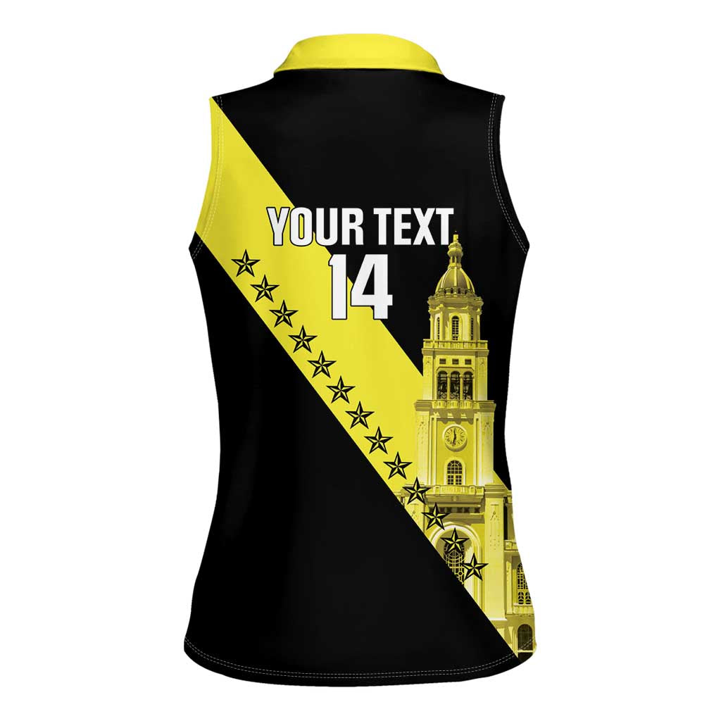 Cradle Of Dominican Republic Football Custom Women Sleeveless Polo Shirt Go Moca Diagonal Style - Wonder Print Shop