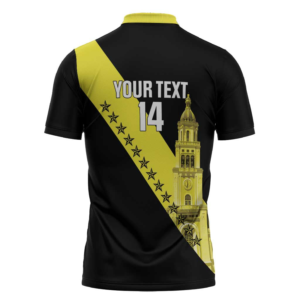 Cradle Of Dominican Republic Football Custom Zipper Polo Shirt Go Moca Diagonal Style - Wonder Print Shop