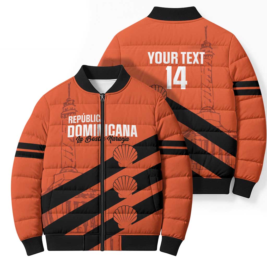 Cibao Dominican Republic Football Custom Bomber Puffer Jacket Vamos La Bestia Naranja - Wonder Print Shop