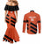 Cibao Dominican Republic Football Custom Couples Matching Mermaid Dress and Long Sleeve Button Shirt Vamos La Bestia Naranja - Wonder Print Shop