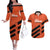 Cibao Dominican Republic Football Custom Couples Matching Off The Shoulder Long Sleeve Dress and Hawaiian Shirt Vamos La Bestia Naranja - Wonder Print Shop