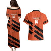 Cibao Dominican Republic Football Custom Couples Matching Puletasi and Hawaiian Shirt Vamos La Bestia Naranja - Wonder Print Shop