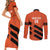 Cibao Dominican Republic Football Custom Couples Matching Short Sleeve Bodycon Dress and Long Sleeve Button Shirt Vamos La Bestia Naranja - Wonder Print Shop