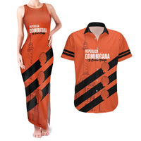 Cibao Dominican Republic Football Custom Couples Matching Tank Maxi Dress and Hawaiian Shirt Vamos La Bestia Naranja - Wonder Print Shop