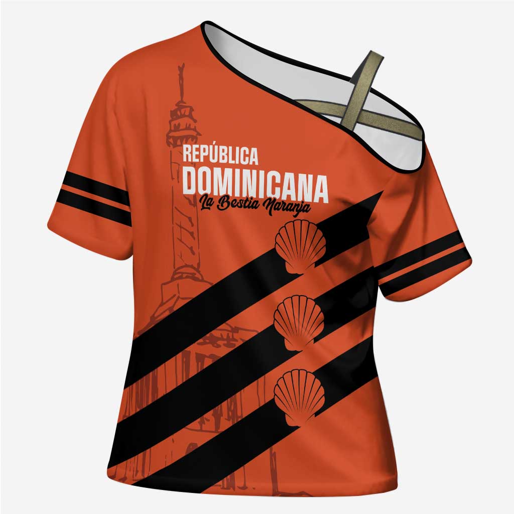 Cibao Dominican Republic Football Custom Cross Shoulder Shirt Vamos La Bestia Naranja - Wonder Print Shop