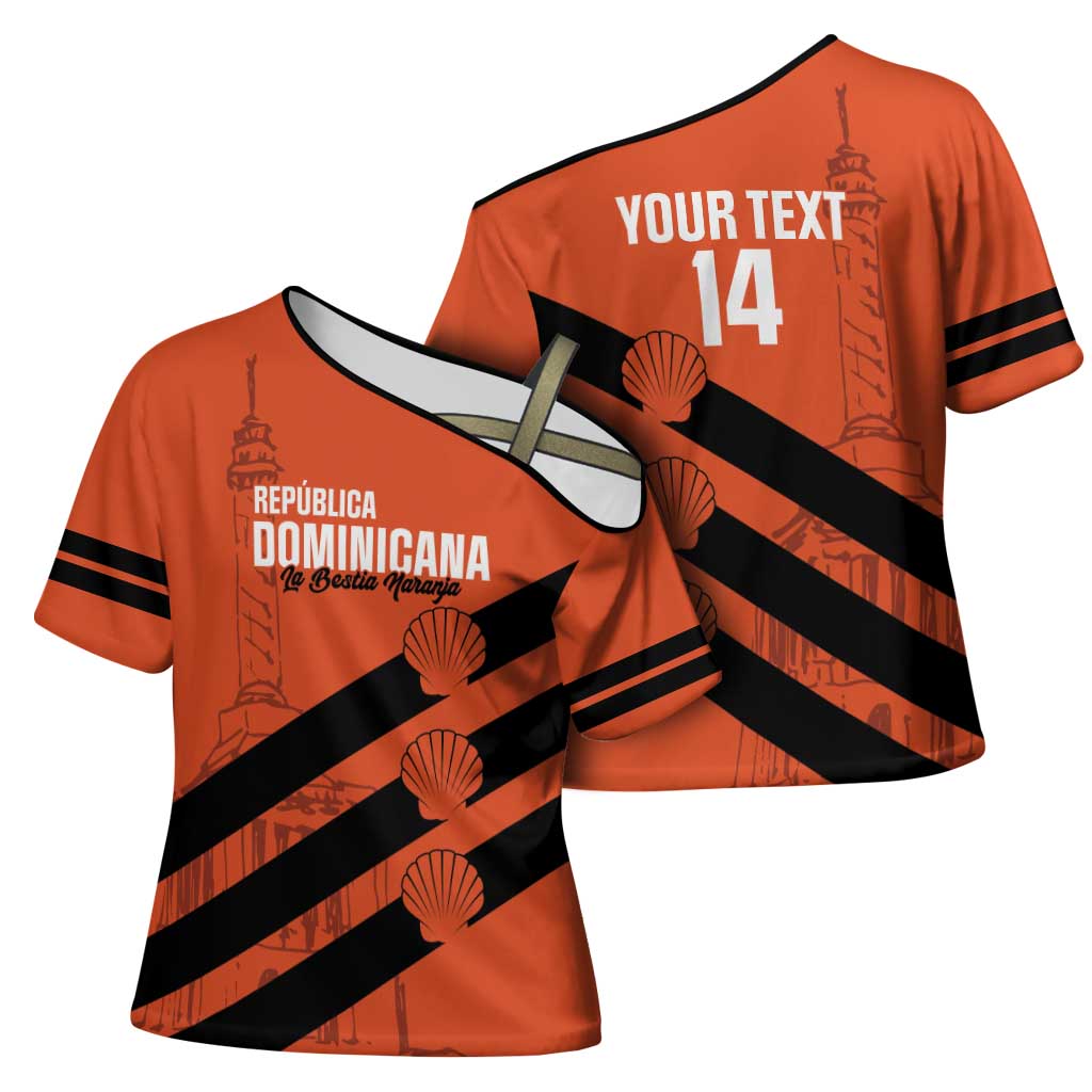 Cibao Dominican Republic Football Custom Cross Shoulder Shirt Vamos La Bestia Naranja - Wonder Print Shop