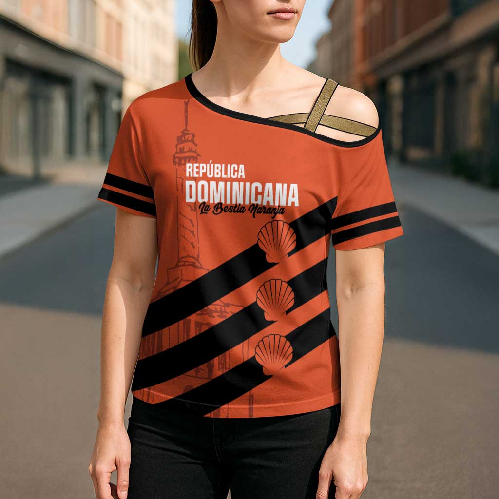 Cibao Dominican Republic Football Custom Cross Shoulder Shirt Vamos La Bestia Naranja - Wonder Print Shop