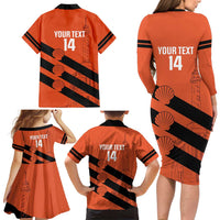 Cibao Dominican Republic Football Custom Family Matching Long Sleeve Bodycon Dress and Hawaiian Shirt Vamos La Bestia Naranja - Wonder Print Shop