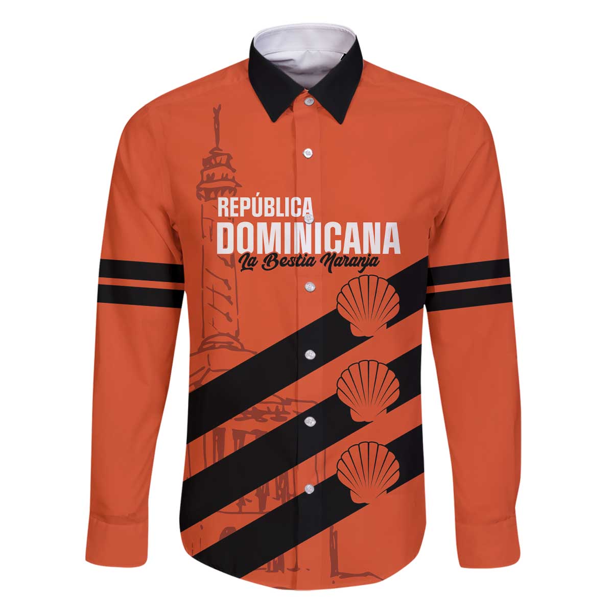 Cibao Dominican Republic Football Custom Family Matching Off The Shoulder Long Sleeve Dress and Hawaiian Shirt Vamos La Bestia Naranja - Wonder Print Shop
