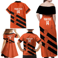 Cibao Dominican Republic Football Custom Family Matching Off Shoulder Maxi Dress and Hawaiian Shirt Vamos La Bestia Naranja - Wonder Print Shop