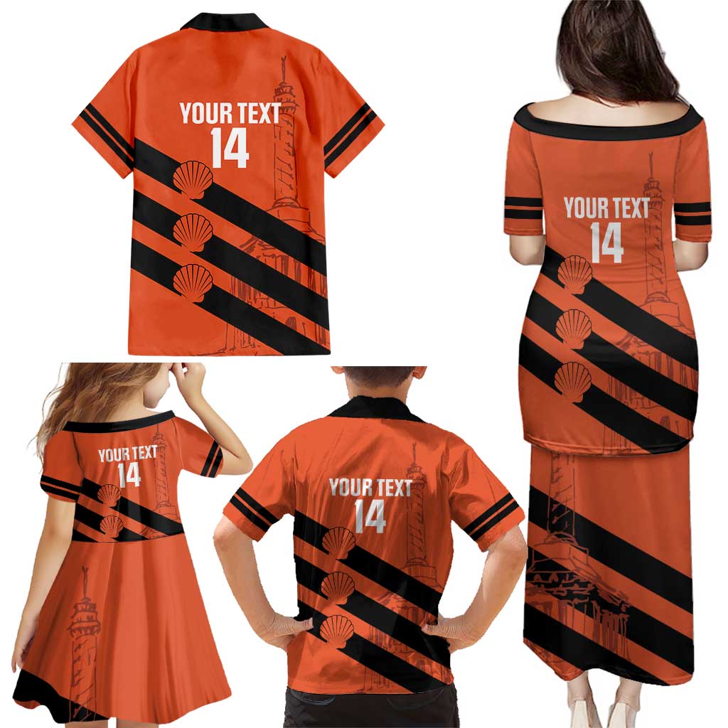 Cibao Dominican Republic Football Custom Family Matching Puletasi and Hawaiian Shirt Vamos La Bestia Naranja - Wonder Print Shop