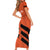 Cibao Dominican Republic Football Custom Family Matching Short Sleeve Bodycon Dress and Hawaiian Shirt Vamos La Bestia Naranja - Wonder Print Shop