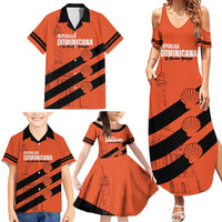 Cibao Dominican Republic Football Custom Family Matching Summer Maxi Dress and Hawaiian Shirt Vamos La Bestia Naranja - Wonder Print Shop