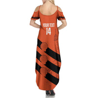 Cibao Dominican Republic Football Custom Family Matching Summer Maxi Dress and Hawaiian Shirt Vamos La Bestia Naranja - Wonder Print Shop