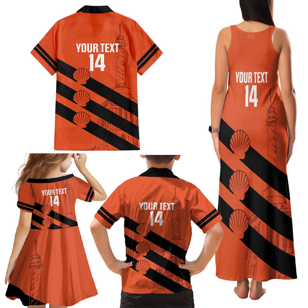 Cibao Dominican Republic Football Custom Family Matching Tank Maxi Dress and Hawaiian Shirt Vamos La Bestia Naranja - Wonder Print Shop