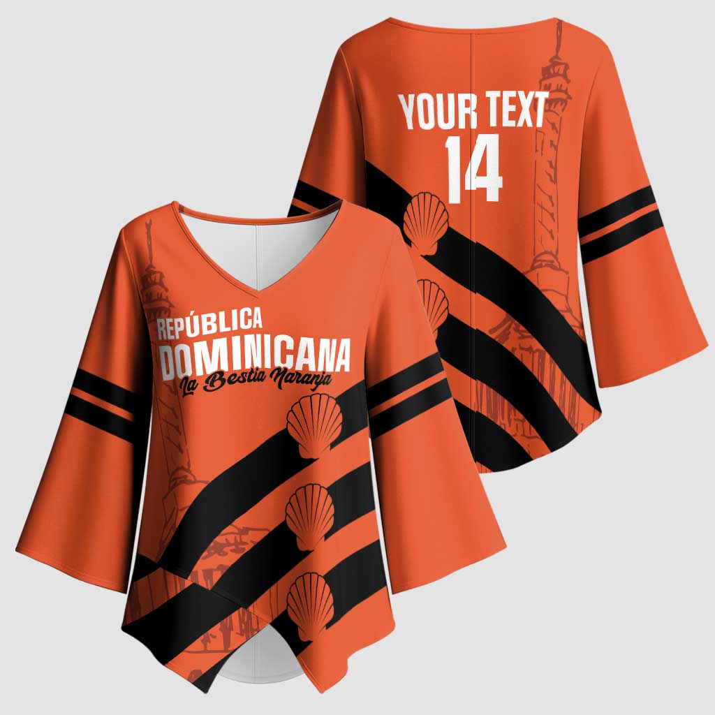 Cibao Dominican Republic Football Custom Kimono Sleeve Blouse Vamos La Bestia Naranja - Wonder Print Shop