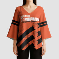 Cibao Dominican Republic Football Custom Kimono Sleeve Blouse Vamos La Bestia Naranja - Wonder Print Shop