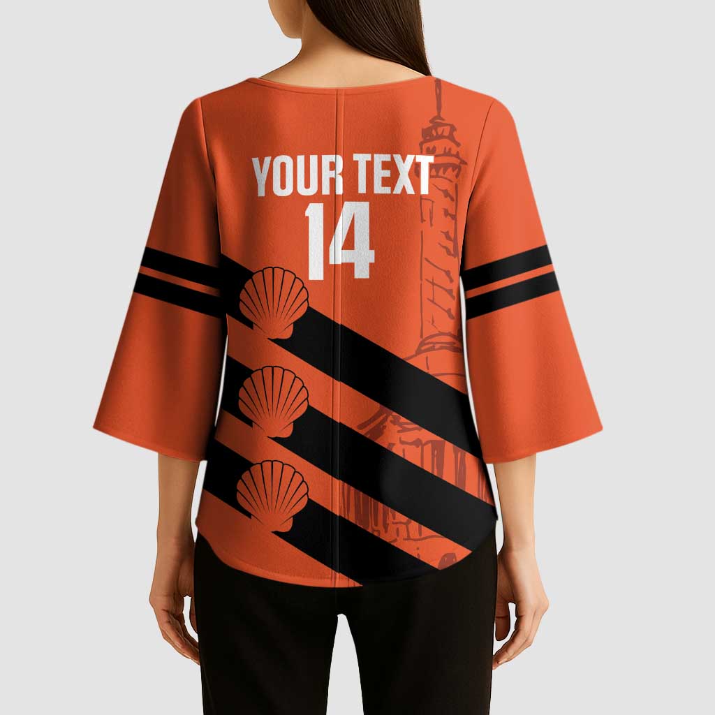 Cibao Dominican Republic Football Custom Kimono Sleeve Blouse Vamos La Bestia Naranja - Wonder Print Shop