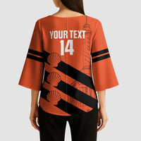 Cibao Dominican Republic Football Custom Kimono Sleeve Blouse Vamos La Bestia Naranja - Wonder Print Shop
