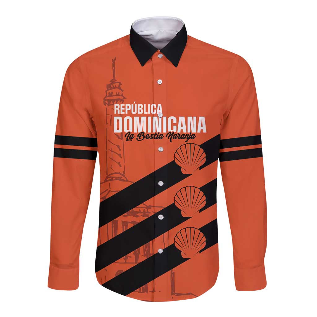 Cibao Dominican Republic Football Custom Long Sleeve Button Shirt Vamos La Bestia Naranja - Wonder Print Shop