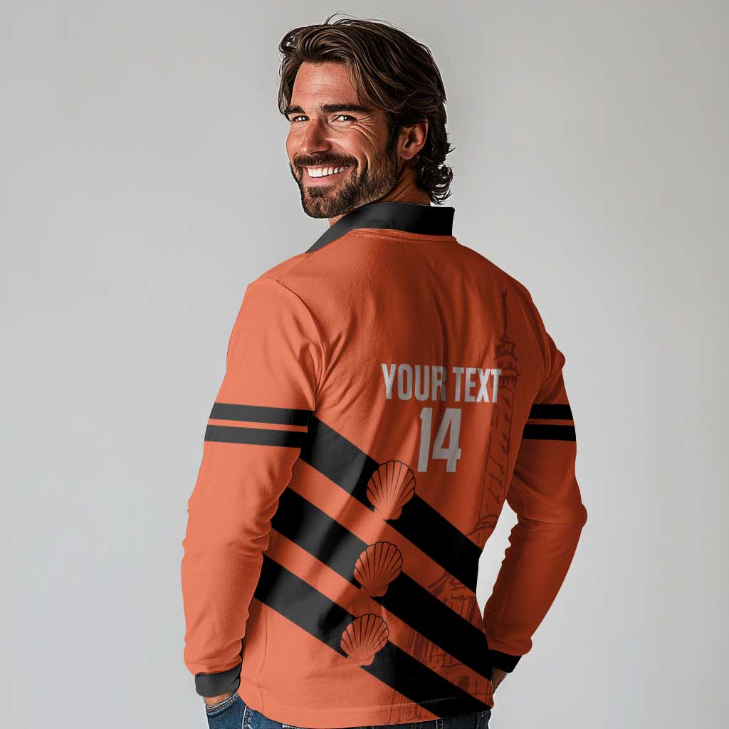 Cibao Dominican Republic Football Custom Long Sleeve Polo Shirt Vamos La Bestia Naranja - Wonder Print Shop