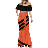 Cibao Dominican Republic Football Custom Mermaid Dress Vamos La Bestia Naranja - Wonder Print Shop