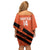 Cibao Dominican Republic Football Custom Off Shoulder Short Dress Vamos La Bestia Naranja - Wonder Print Shop