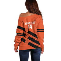 Cibao Dominican Republic Football Custom Off Shoulder Sweater Vamos La Bestia Naranja - Wonder Print Shop