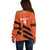 Cibao Dominican Republic Football Custom Off Shoulder Sweater Vamos La Bestia Naranja - Wonder Print Shop