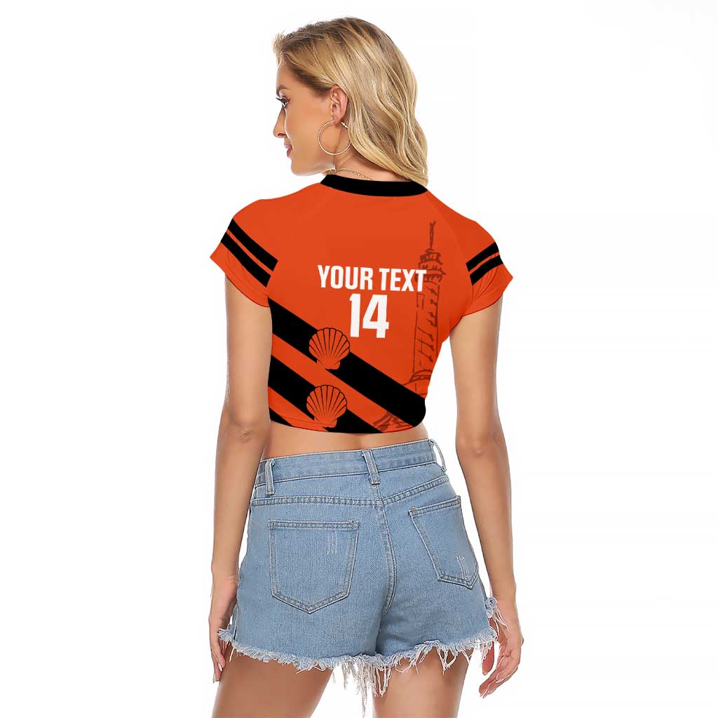 Cibao Dominican Republic Football Custom Raglan Cropped T Shirt Vamos La Bestia Naranja - Wonder Print Shop